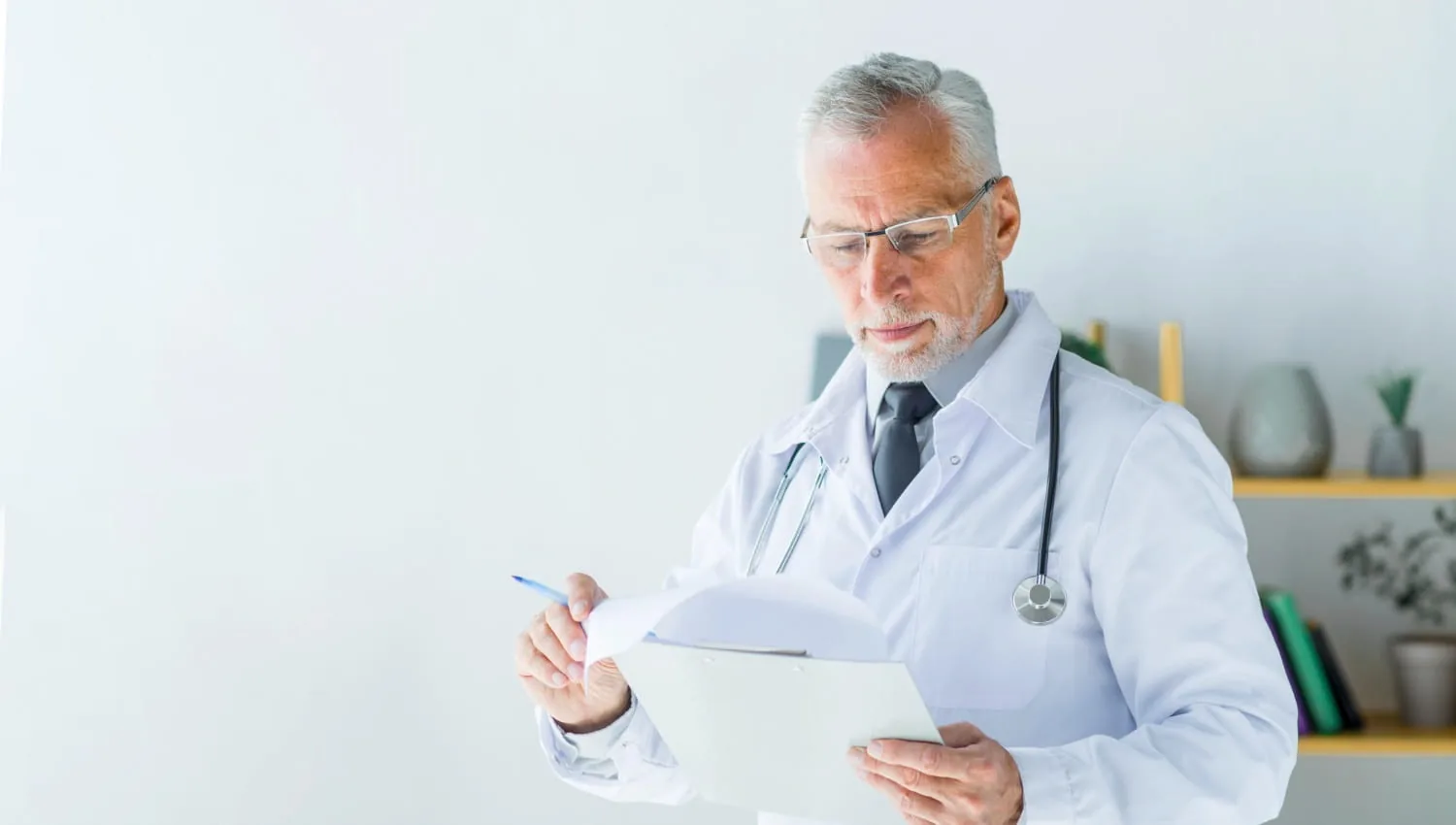 Primary care provider reviewing a patient's health